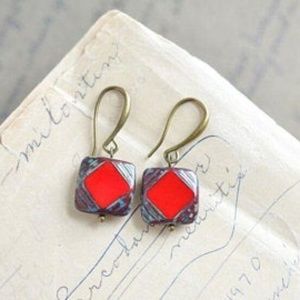 Red Neo Vintage Earrings